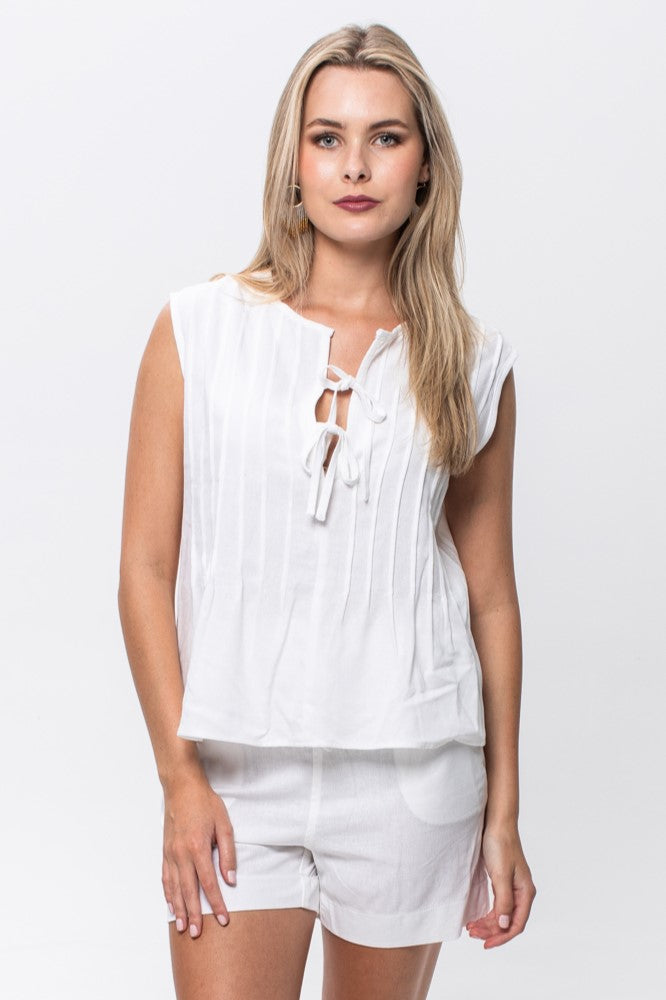 Milos Sleeveless shirt - White