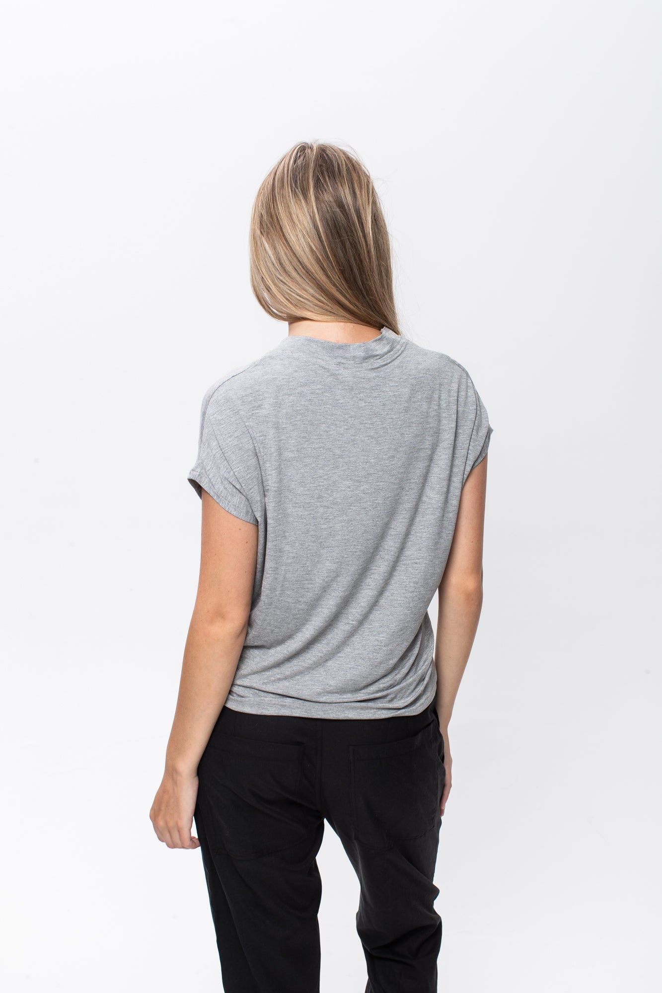 Corfu Summer V-neck Tee - Grey Melange