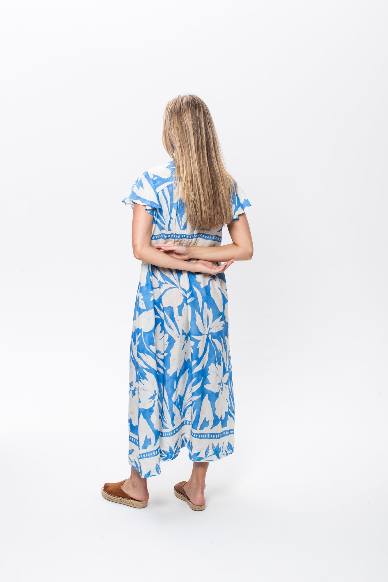 Riveria Dress -  Blue and White