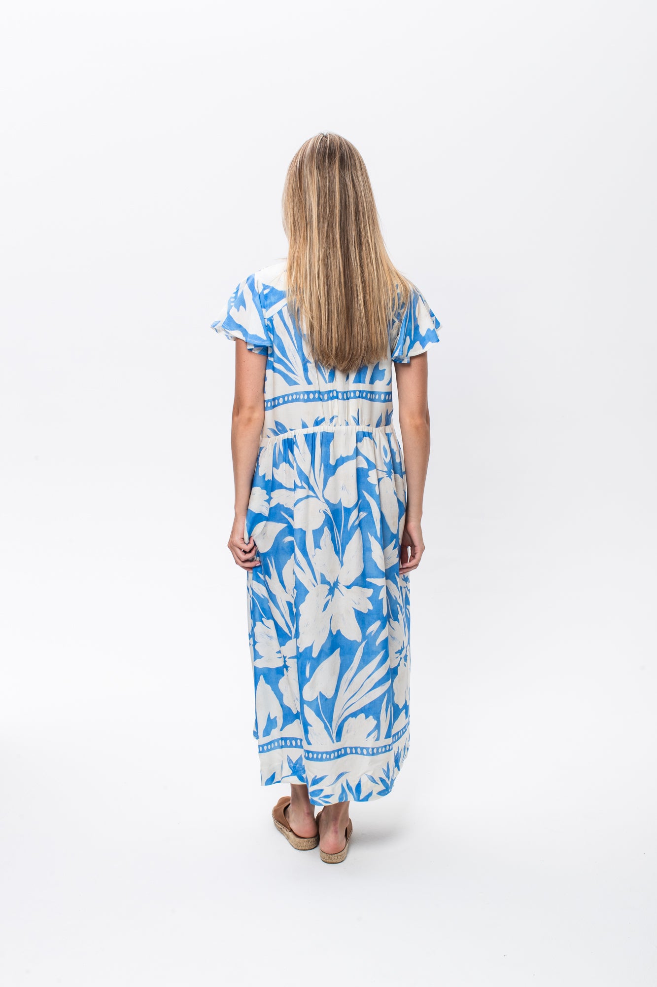 Riveria Dress -  Blue and White