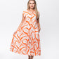 Cabo Dress -  Orange and White