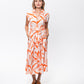 Cabo Dress -  Orange and White