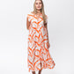 Cabo Dress -  Orange and White