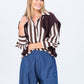 Harper Long Sleeve Shirt - Chocolate and Creme Stripe