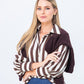 Harper Long Sleeve Shirt - Chocolate and Creme Stripe