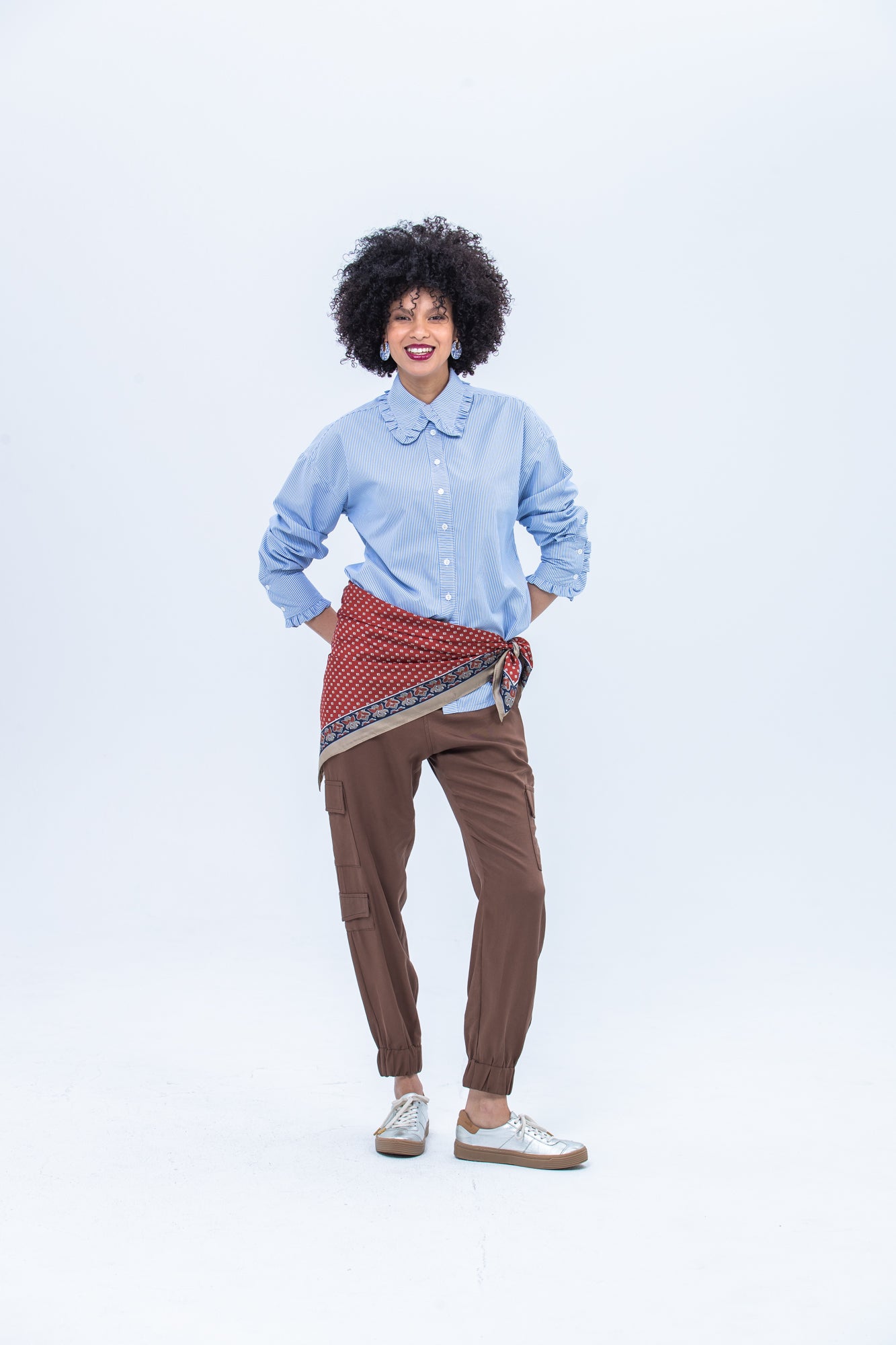 Claire Shirt - Blue and White Stripe