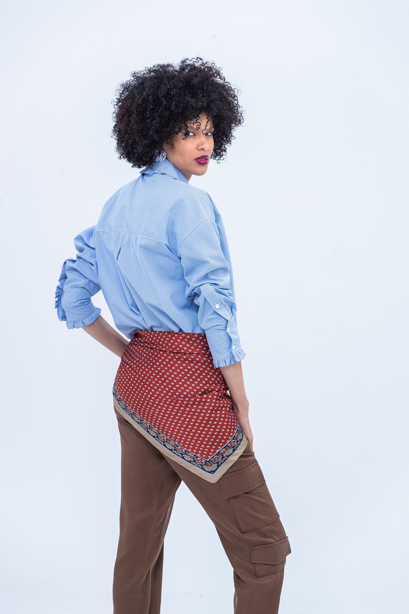 Claire Shirt - Blue and White Stripe