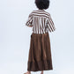 Harper Long Sleeve Shirt - Chocolate and Creme Stripe