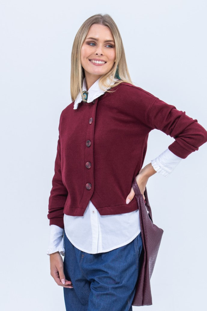 Vera Cardigan - Burgundy