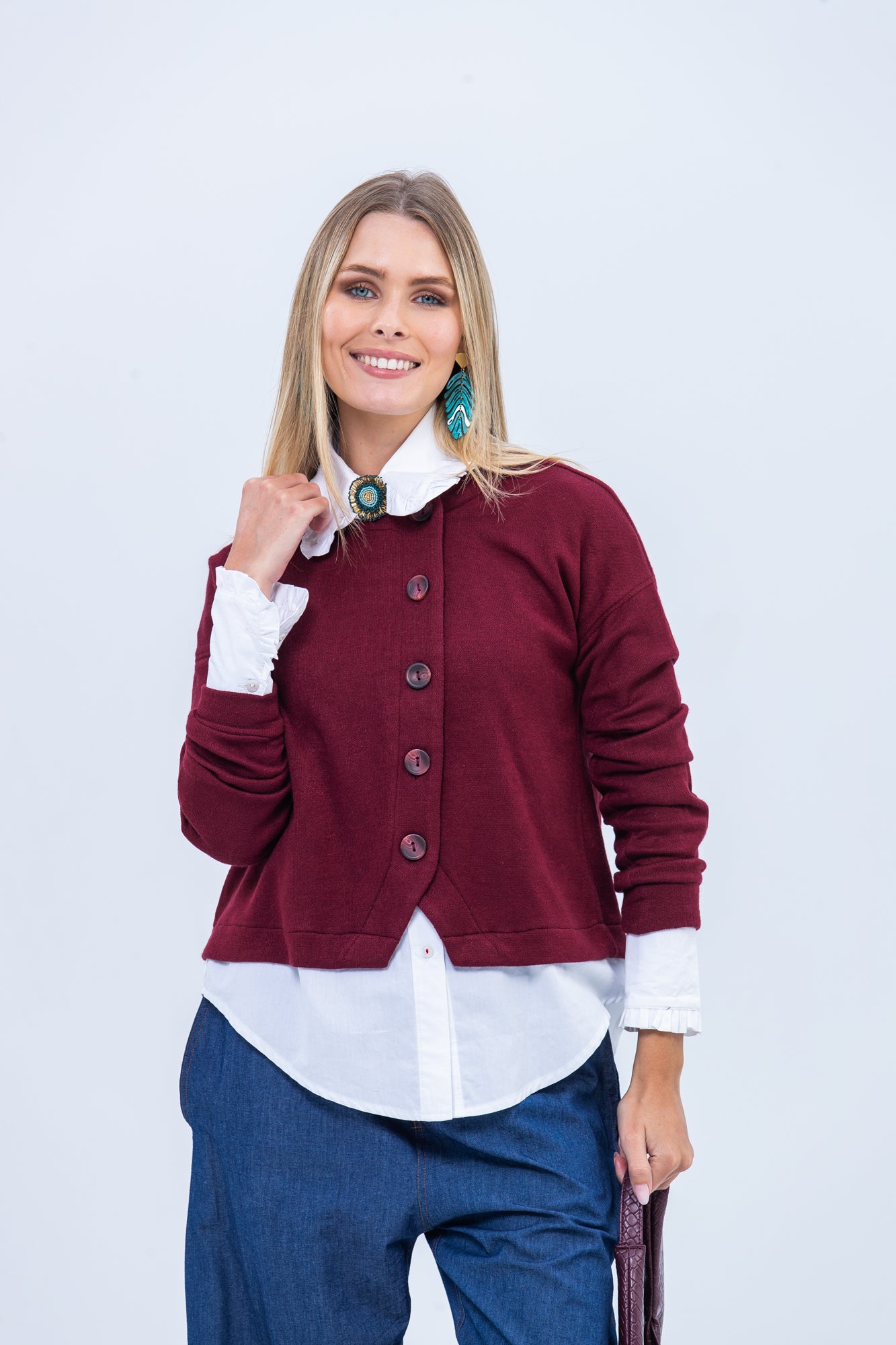 Vera Cardigan - Burgundy