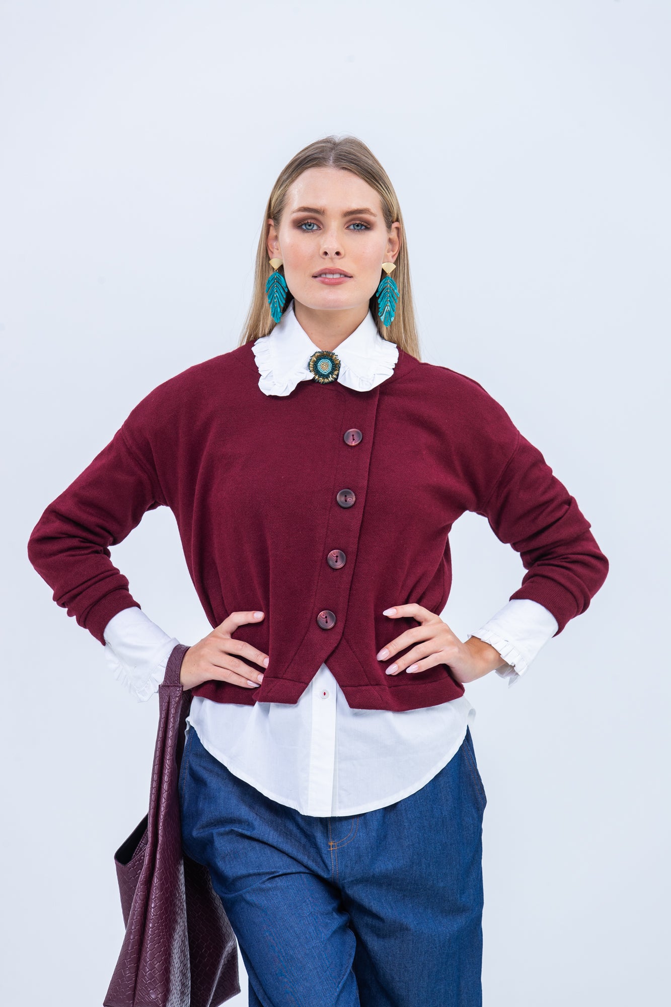 Vera Cardigan - Burgundy