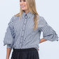Emily Shirt - Black and White Stripe