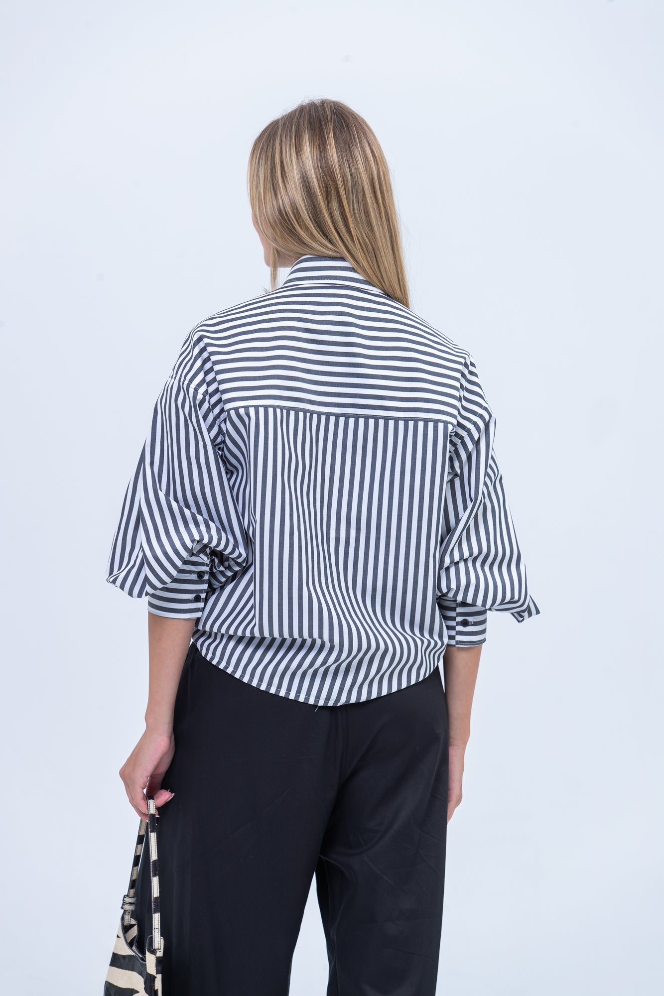 Emily Shirt - Black and White Stripe