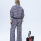 Maya Pants - Chocolate and Blue Check