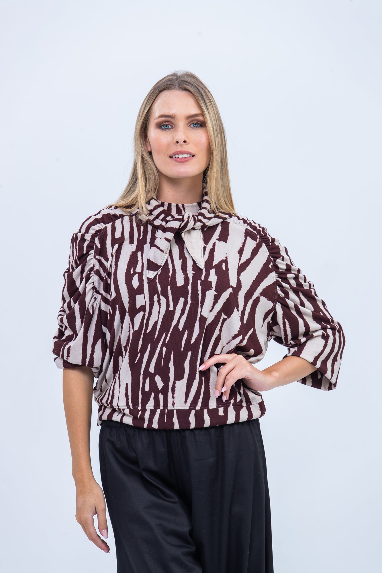 Isadora Knit - Burgundy and Creme