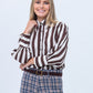 Harper Long Sleeve Shirt - Chocolate and Creme Stripe