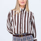 Harper Long Sleeve Shirt - Chocolate and Creme Stripe