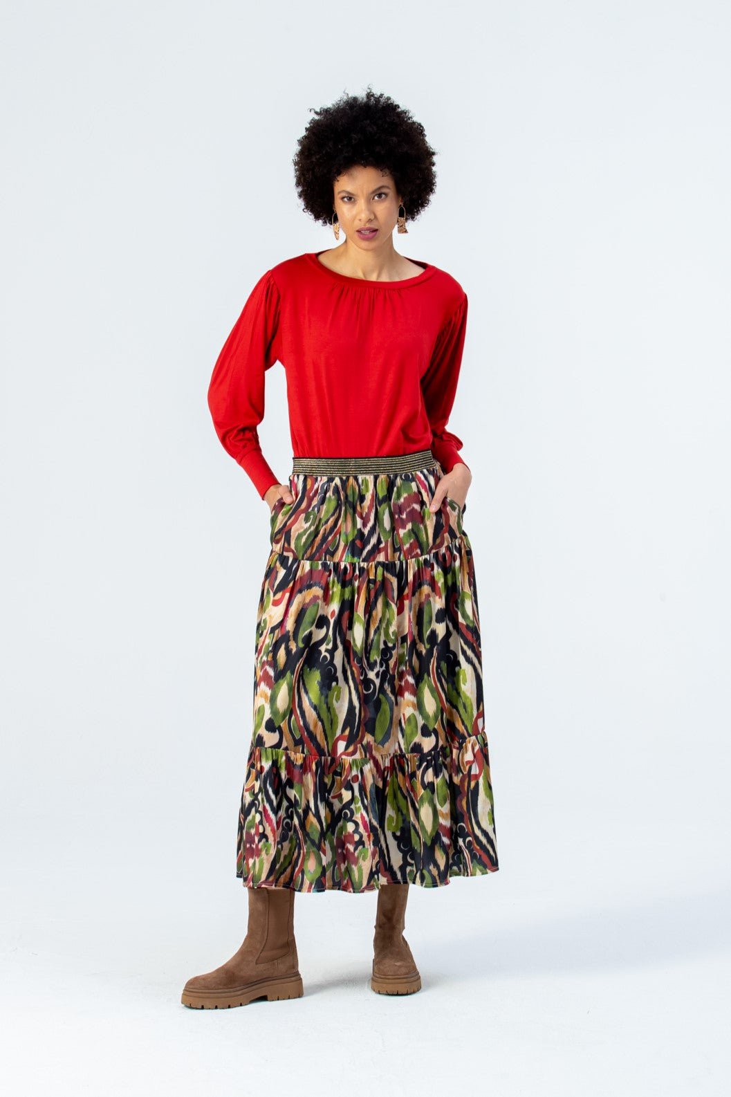 Marbella Tiered Skirt - Abstract