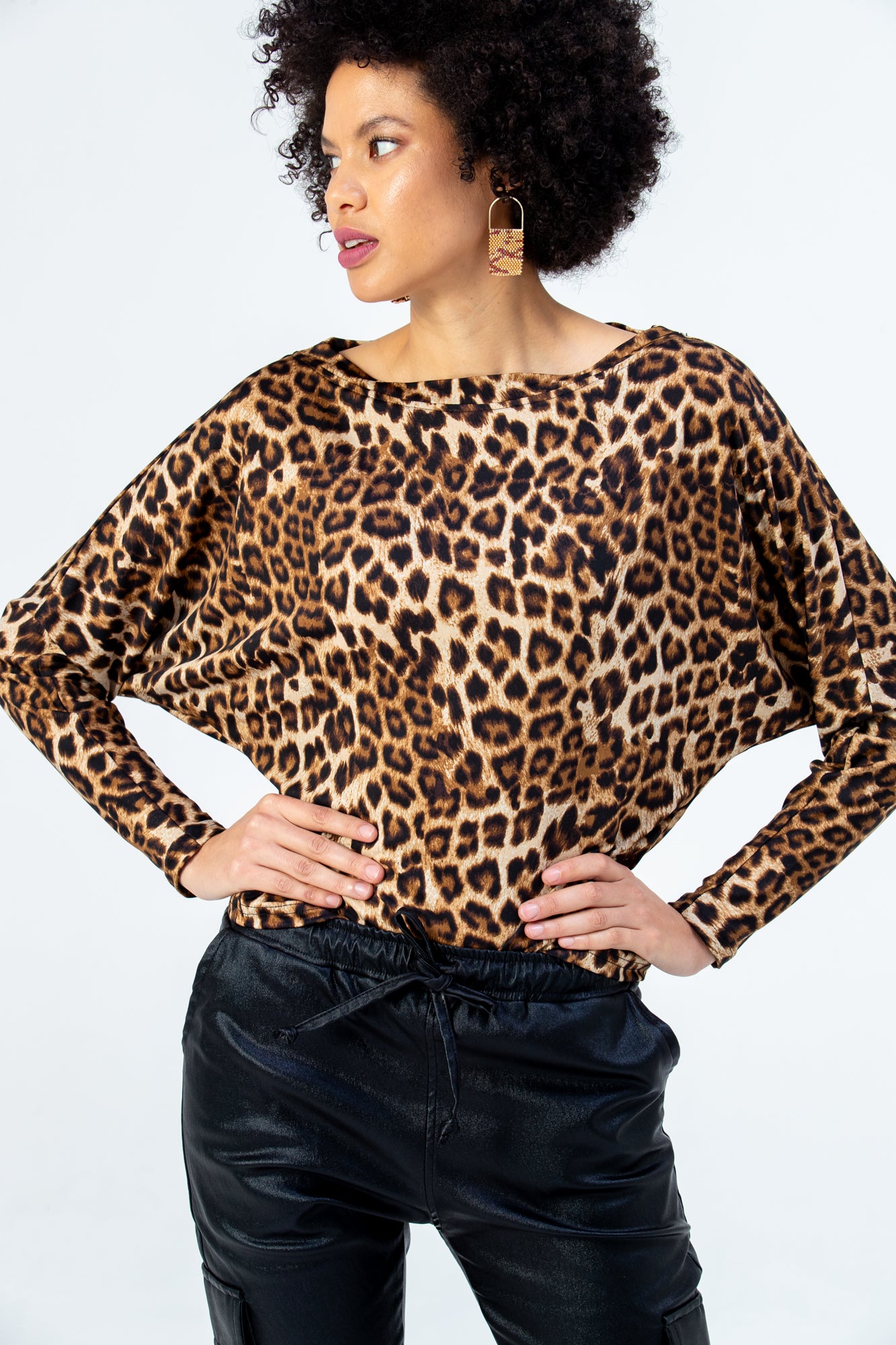 Siena Top - Brown Animal Print