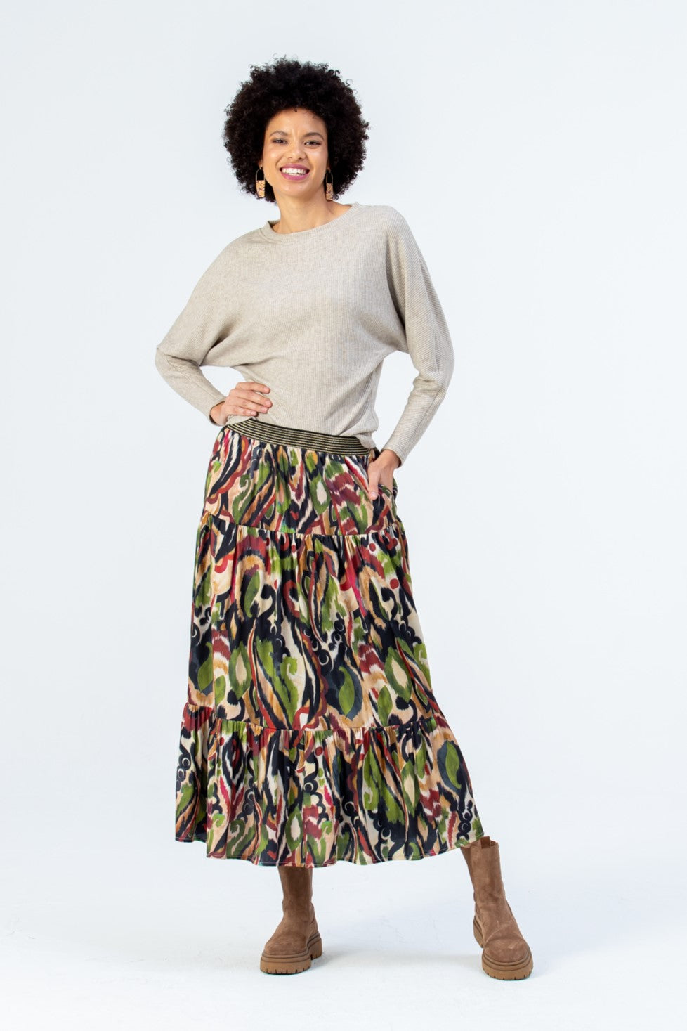 Marbella Tiered Skirt - Abstract