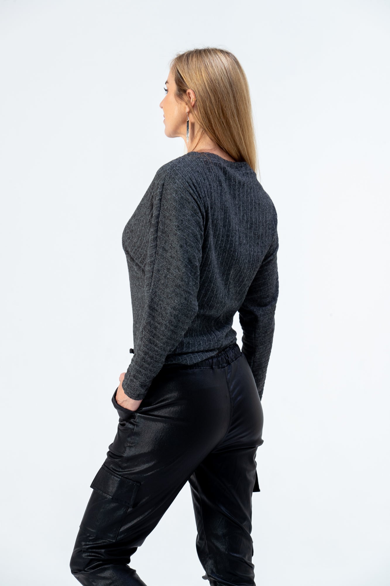 Siena knit top - Dark Grey Melange