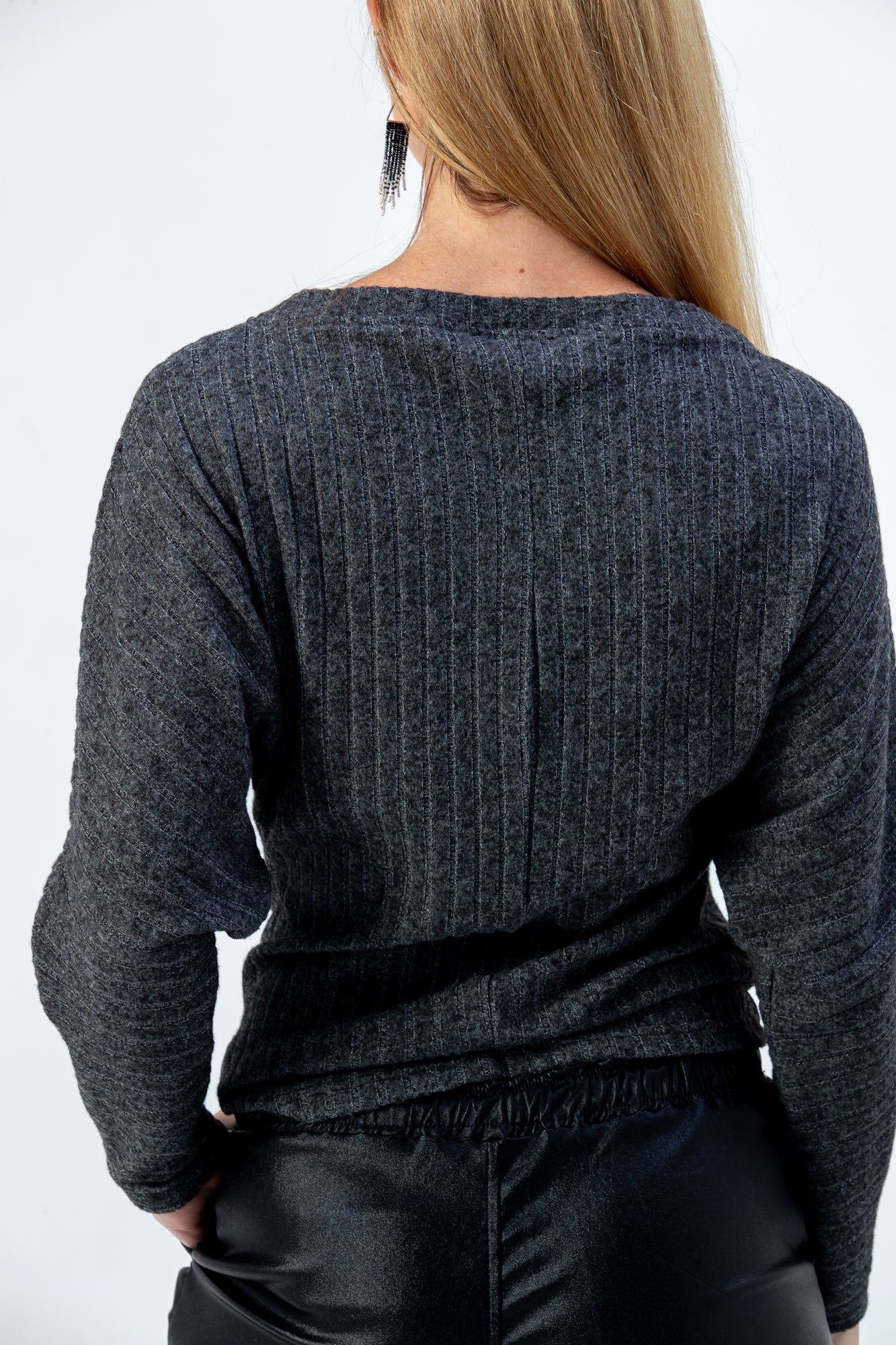 Siena knit top - Dark Grey Melange