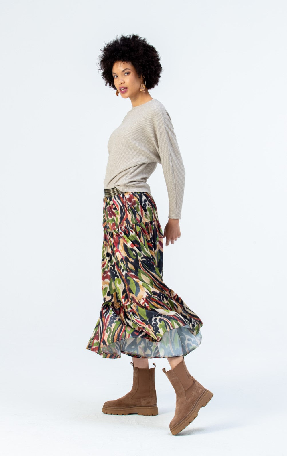 Marbella Tiered Skirt - Abstract