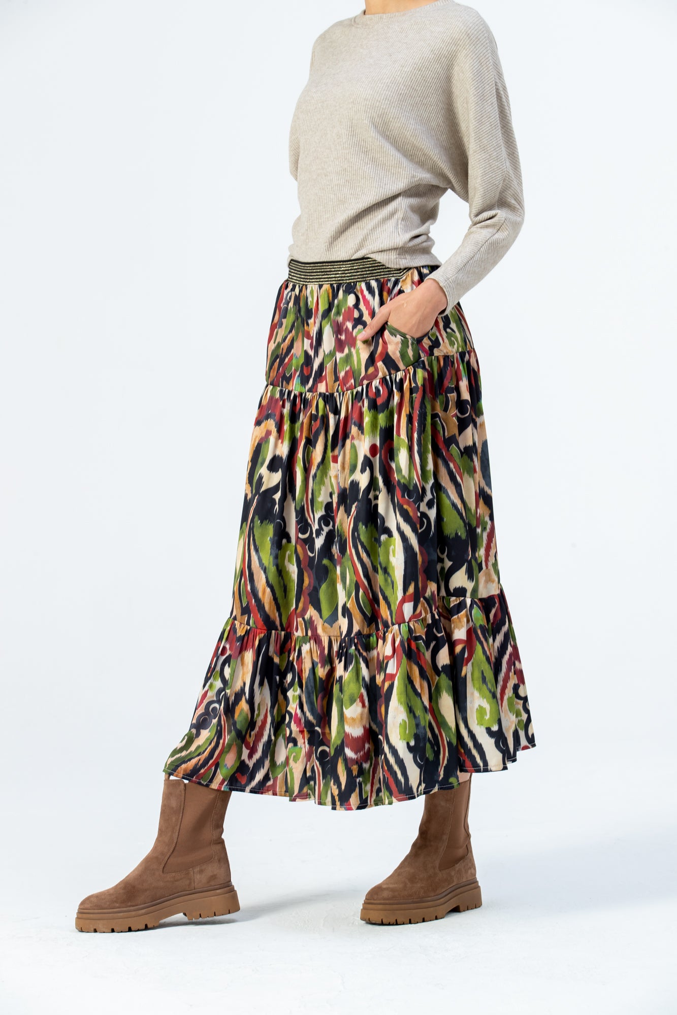 Marbella Tiered Skirt - Abstract