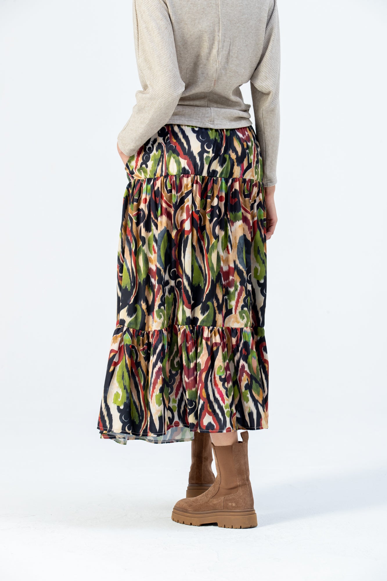 Marbella Tiered Skirt - Abstract