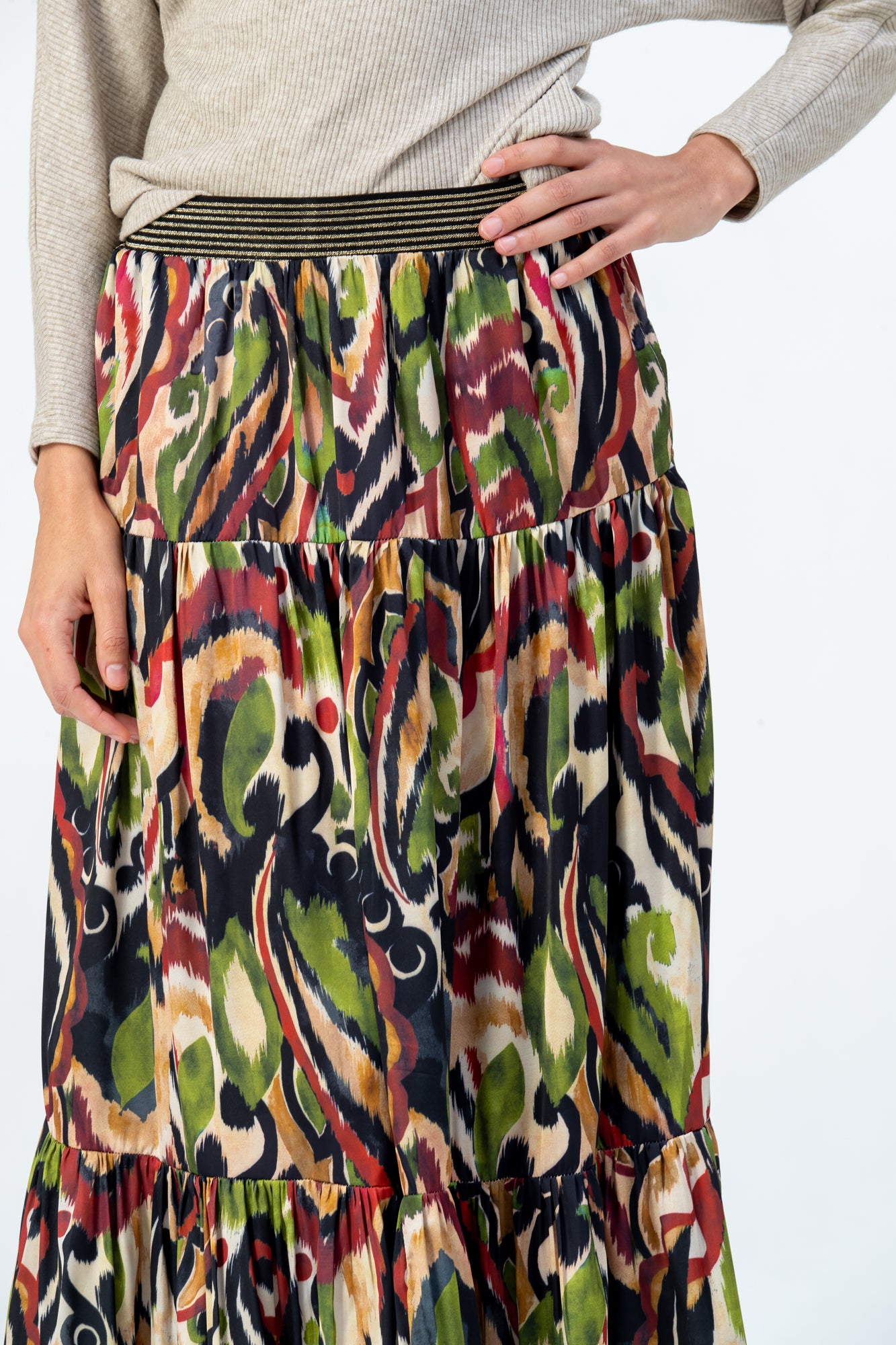 Marbella Tiered Skirt - Abstract