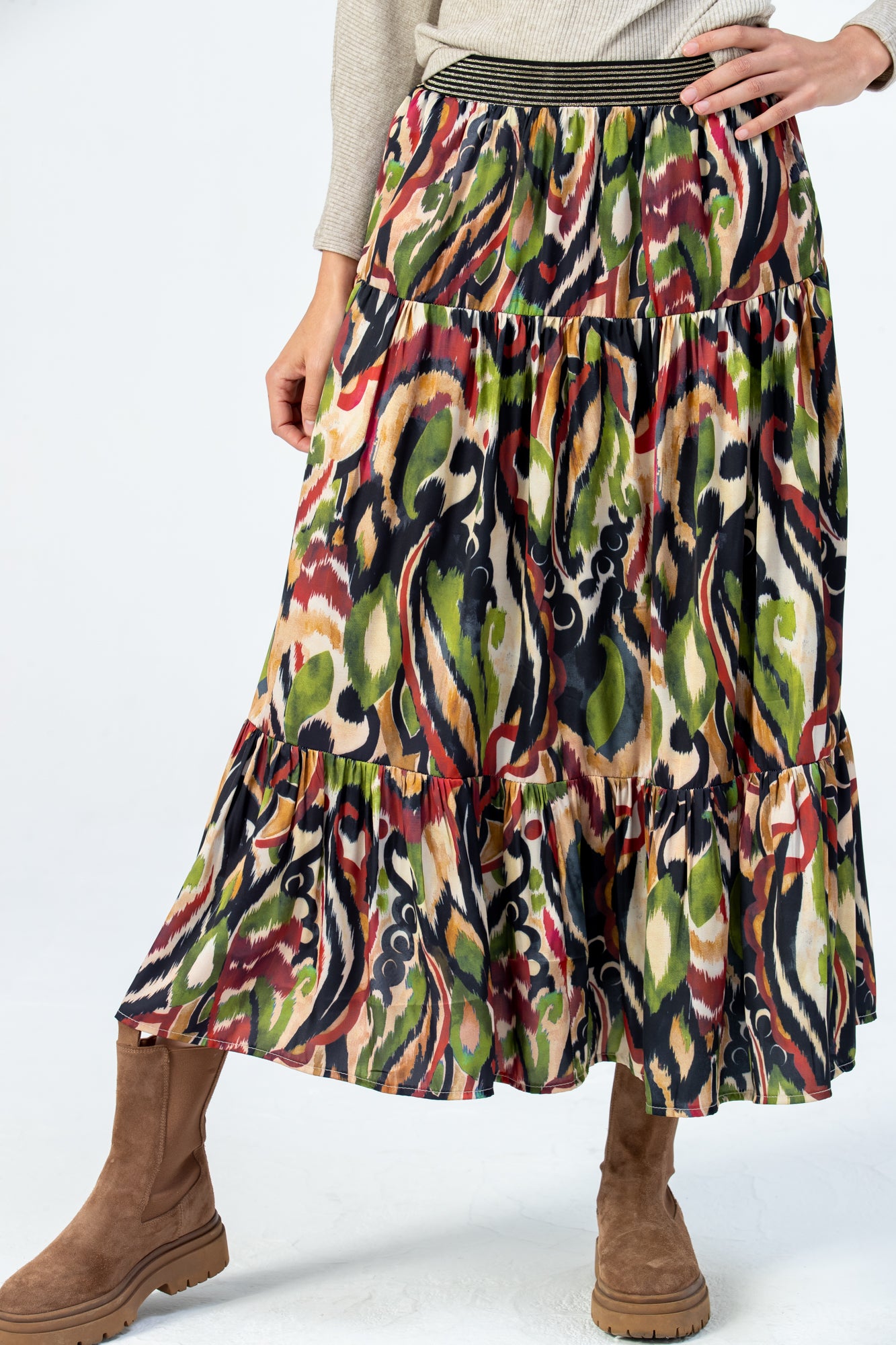 Marbella Tiered Skirt - Abstract