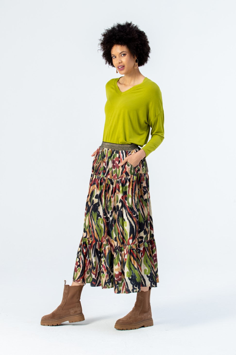 Marbella Tiered Skirt - Abstract