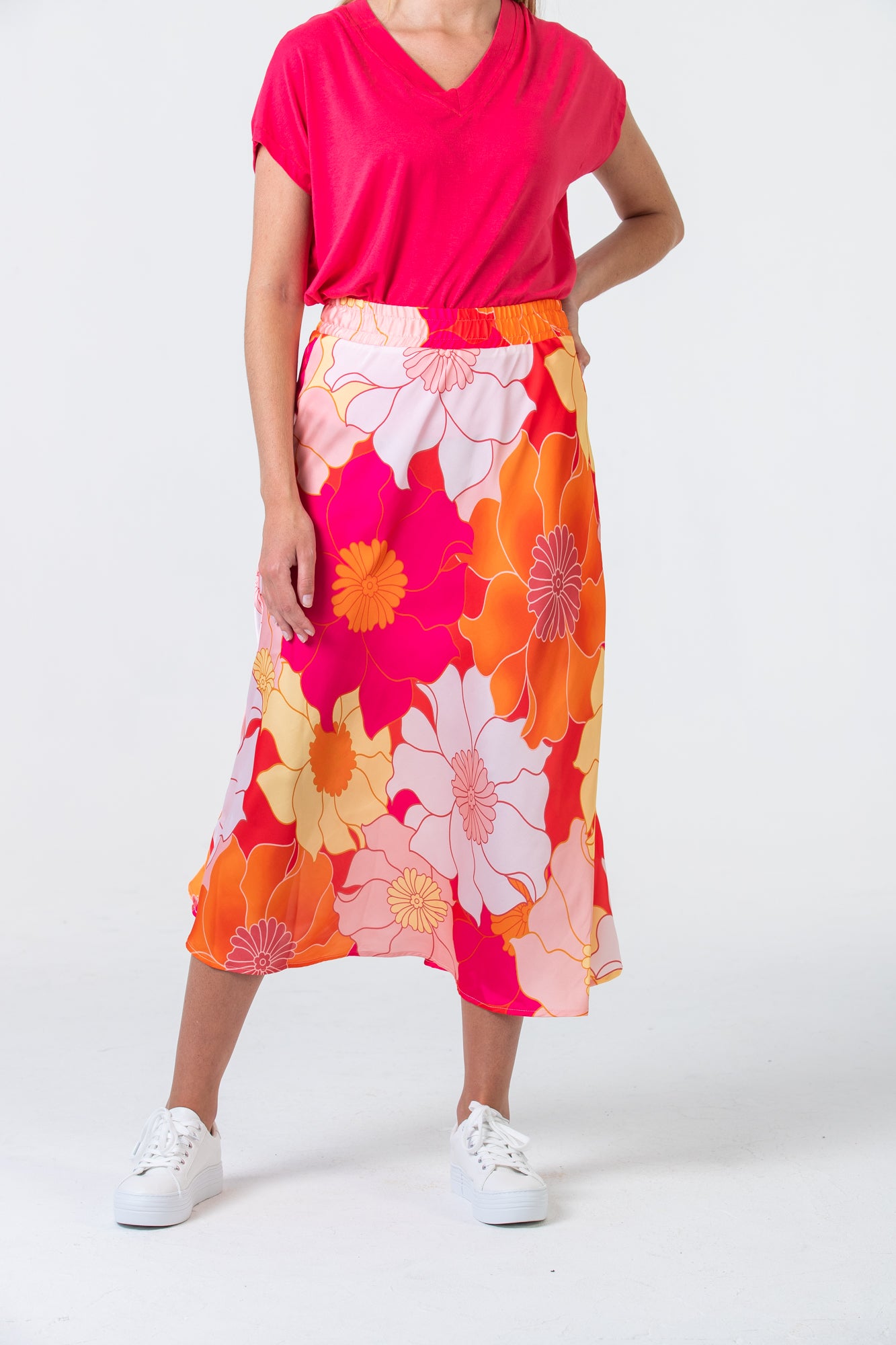 Paris A-Line skirt - Orange Blossom