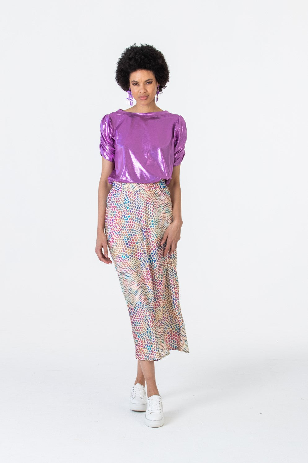 Paris A-Line skirt - Disco Dots