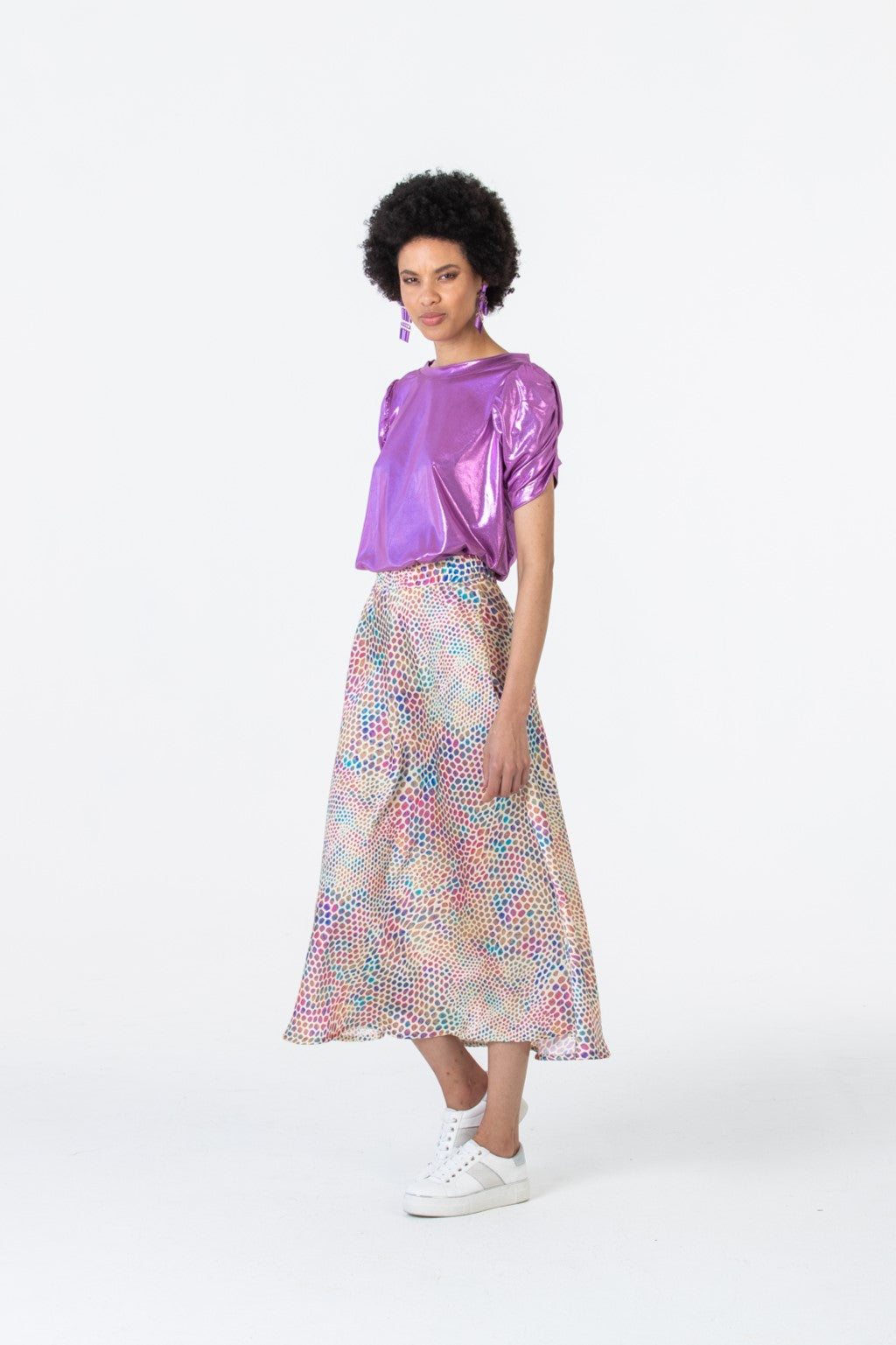 Paris A-Line skirt - Disco Dots