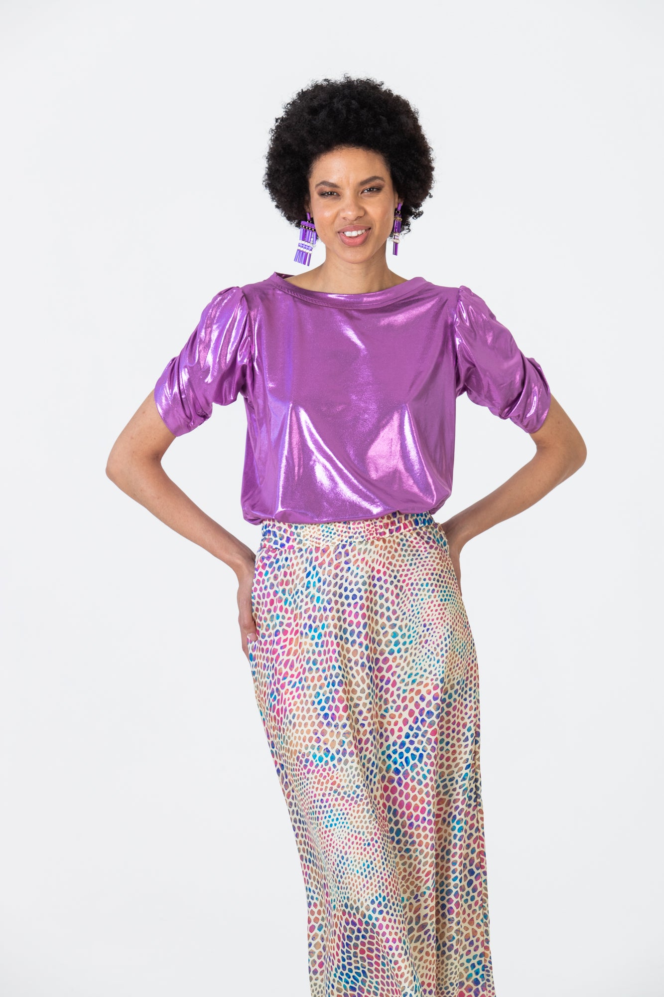 Paris A-Line skirt - Disco Dots