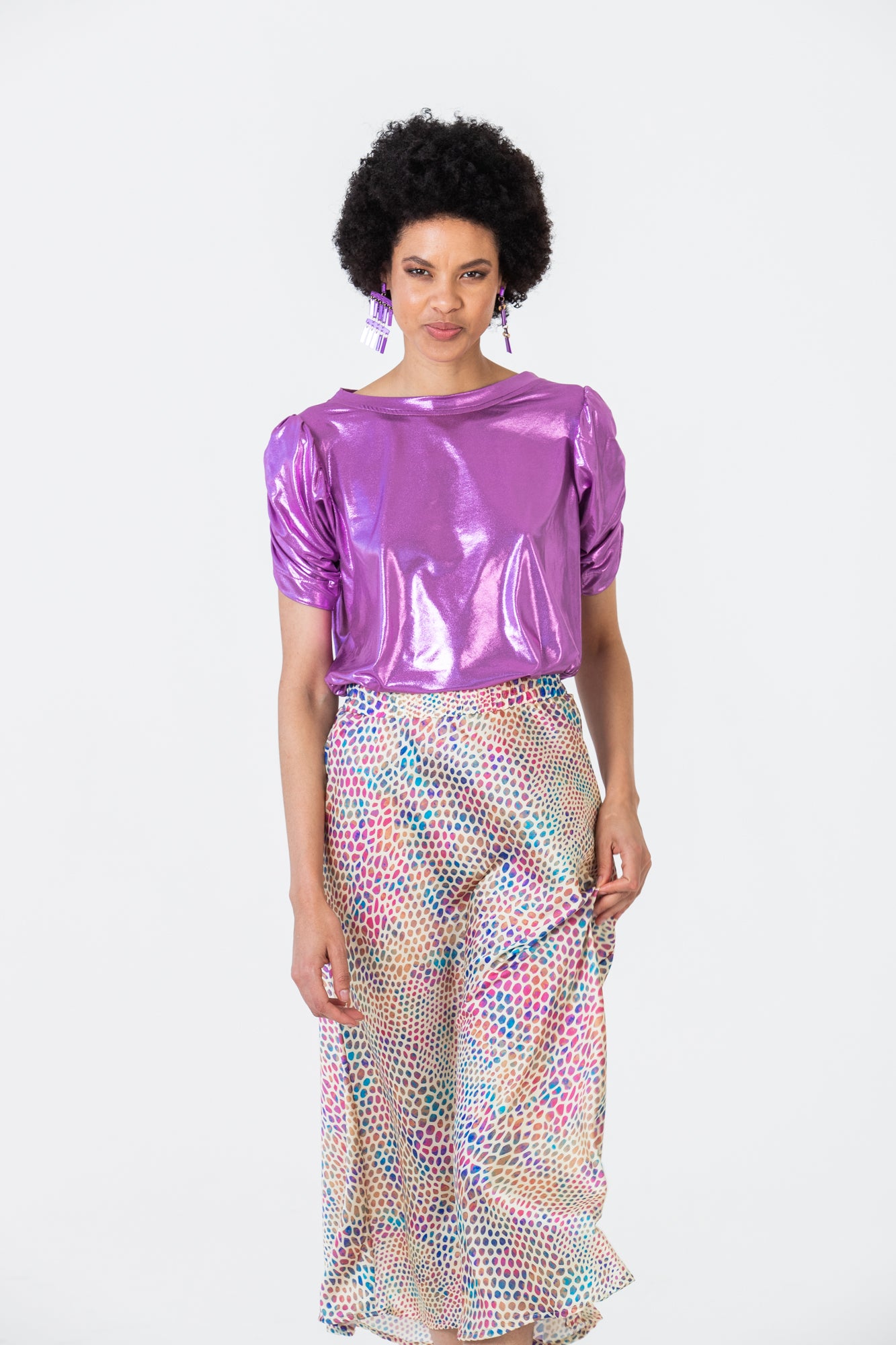 Paris A-Line skirt - Disco Dots