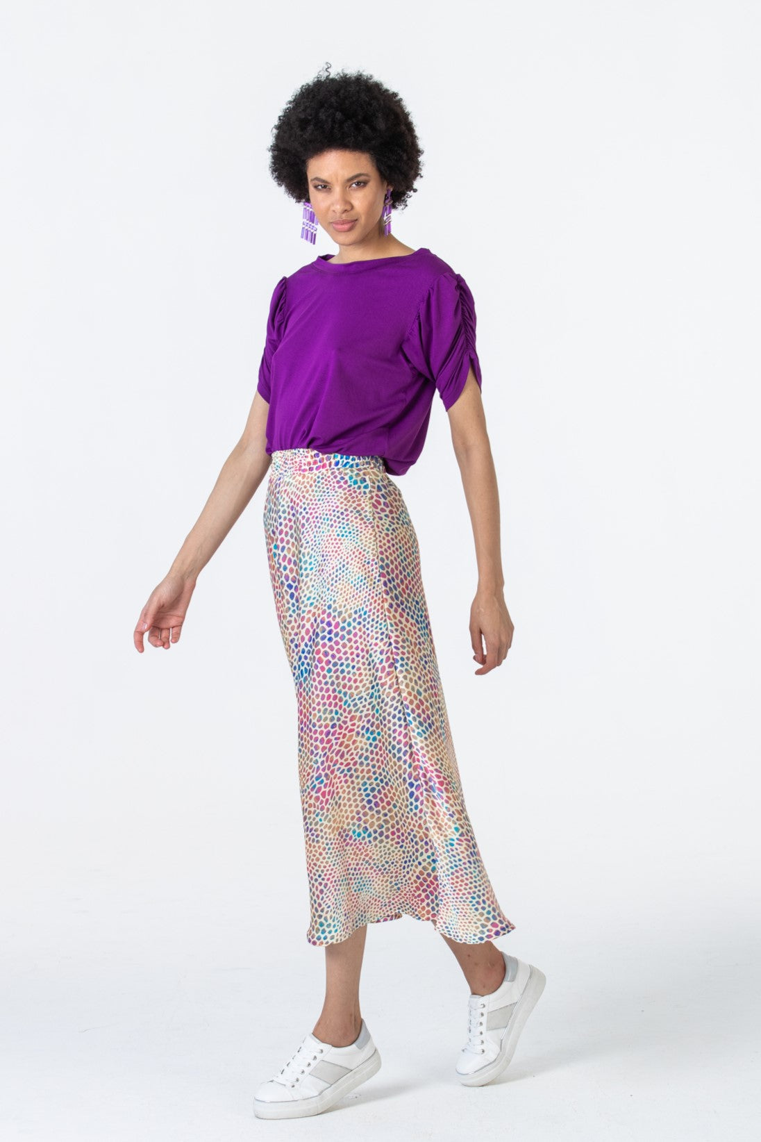 Paris A-Line skirt - Disco Dots