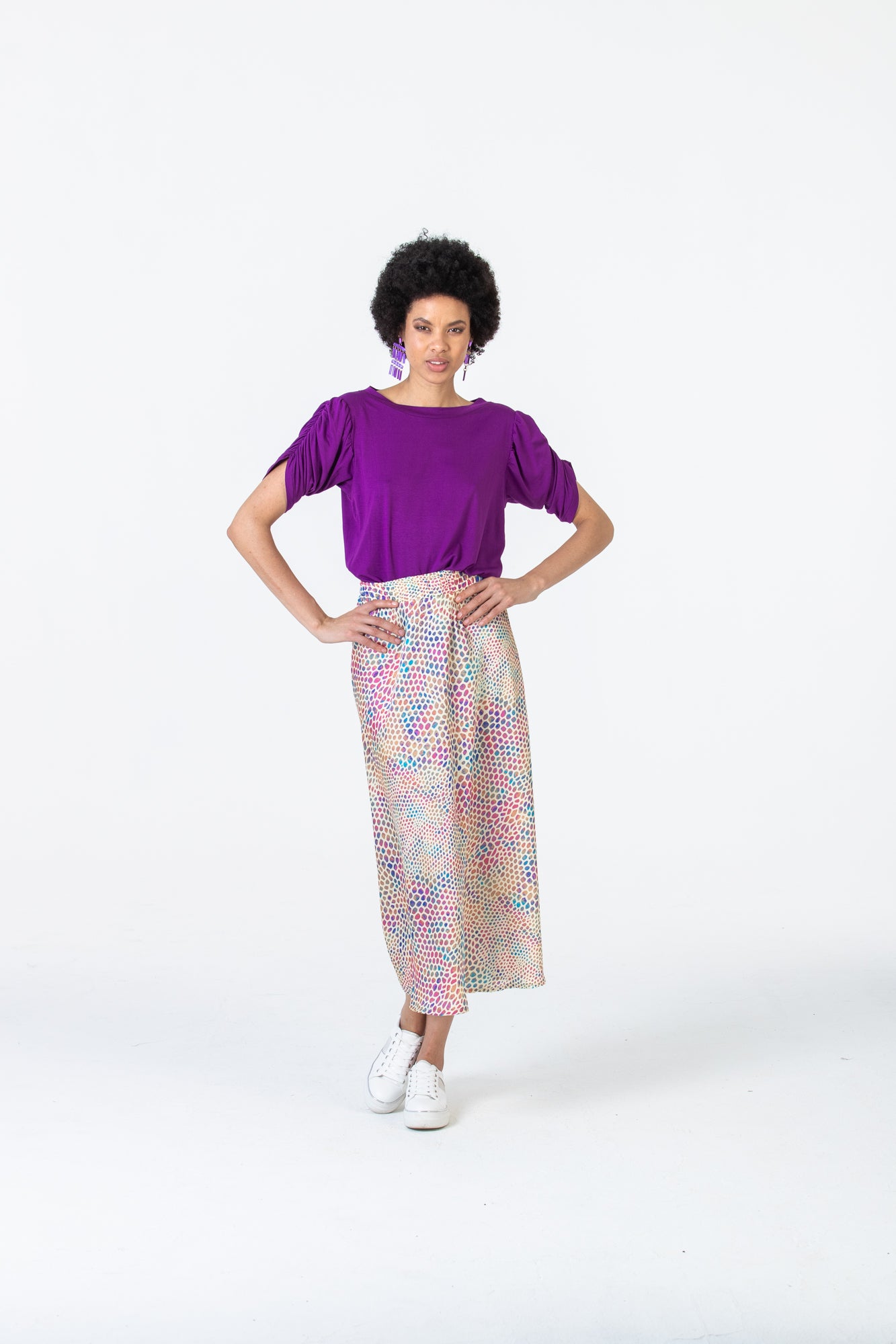 Paris A-Line skirt - Disco Dots