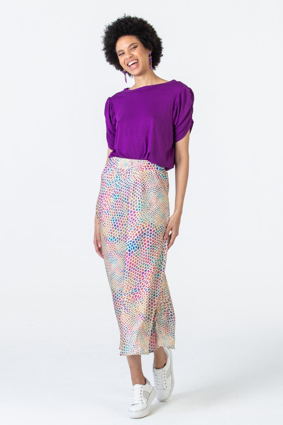 Paris A-Line skirt - Disco Dots