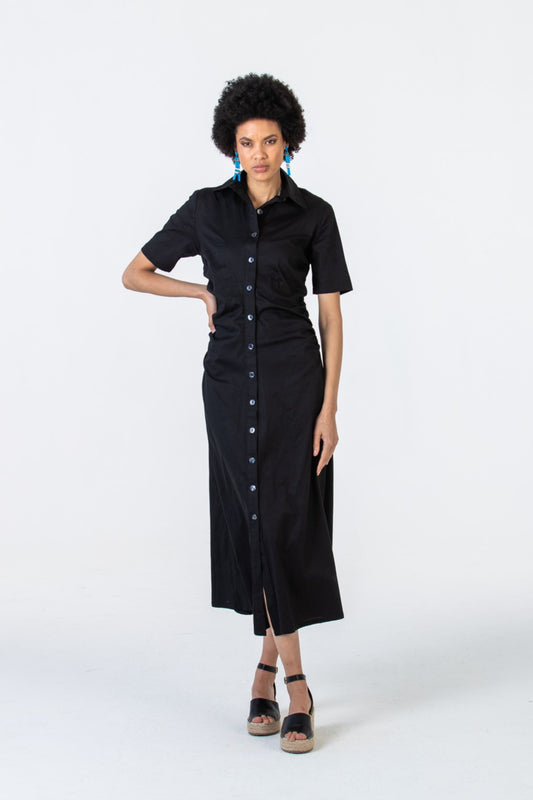 Seville Ruched Dress - Black