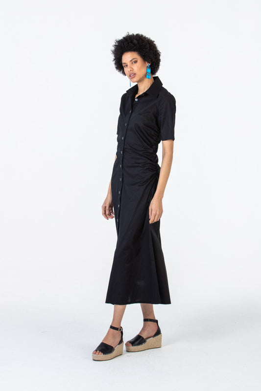 Seville Ruched Dress - Black