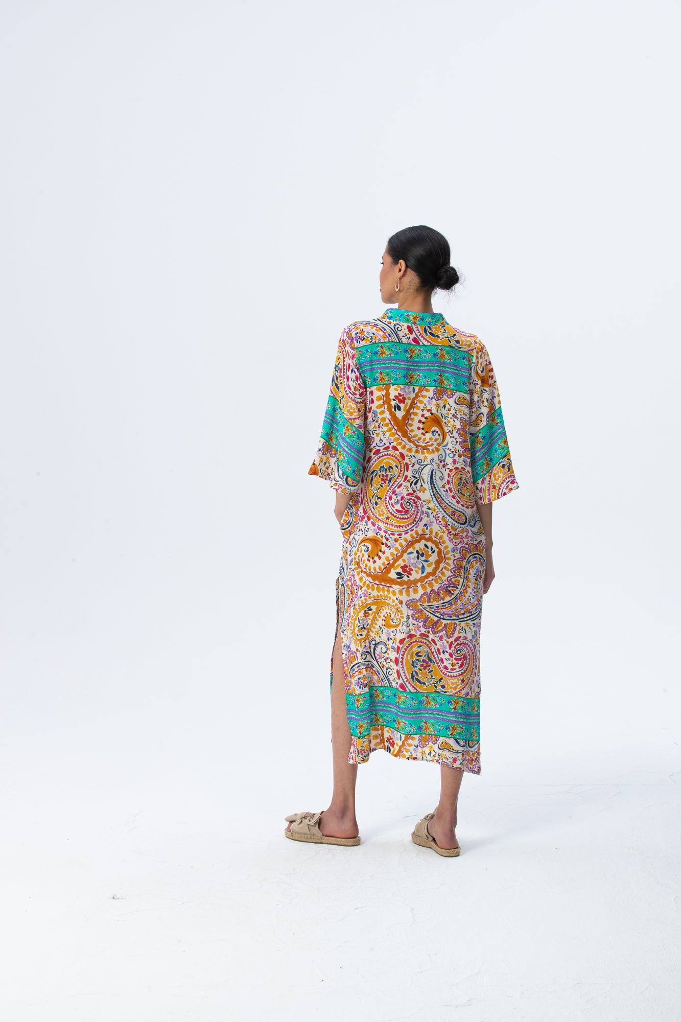 Malta Beach Kaftan - Turquoise Abstract