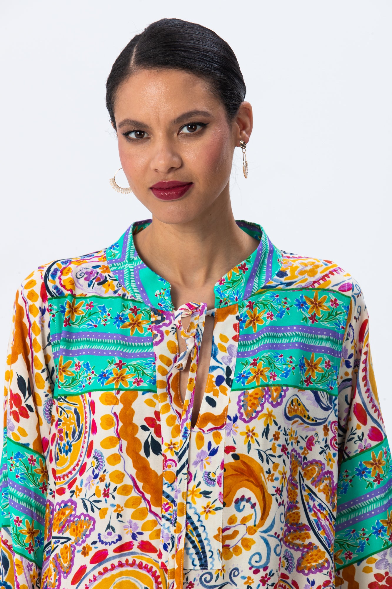 Malta Beach Kaftan - Turquoise Abstract