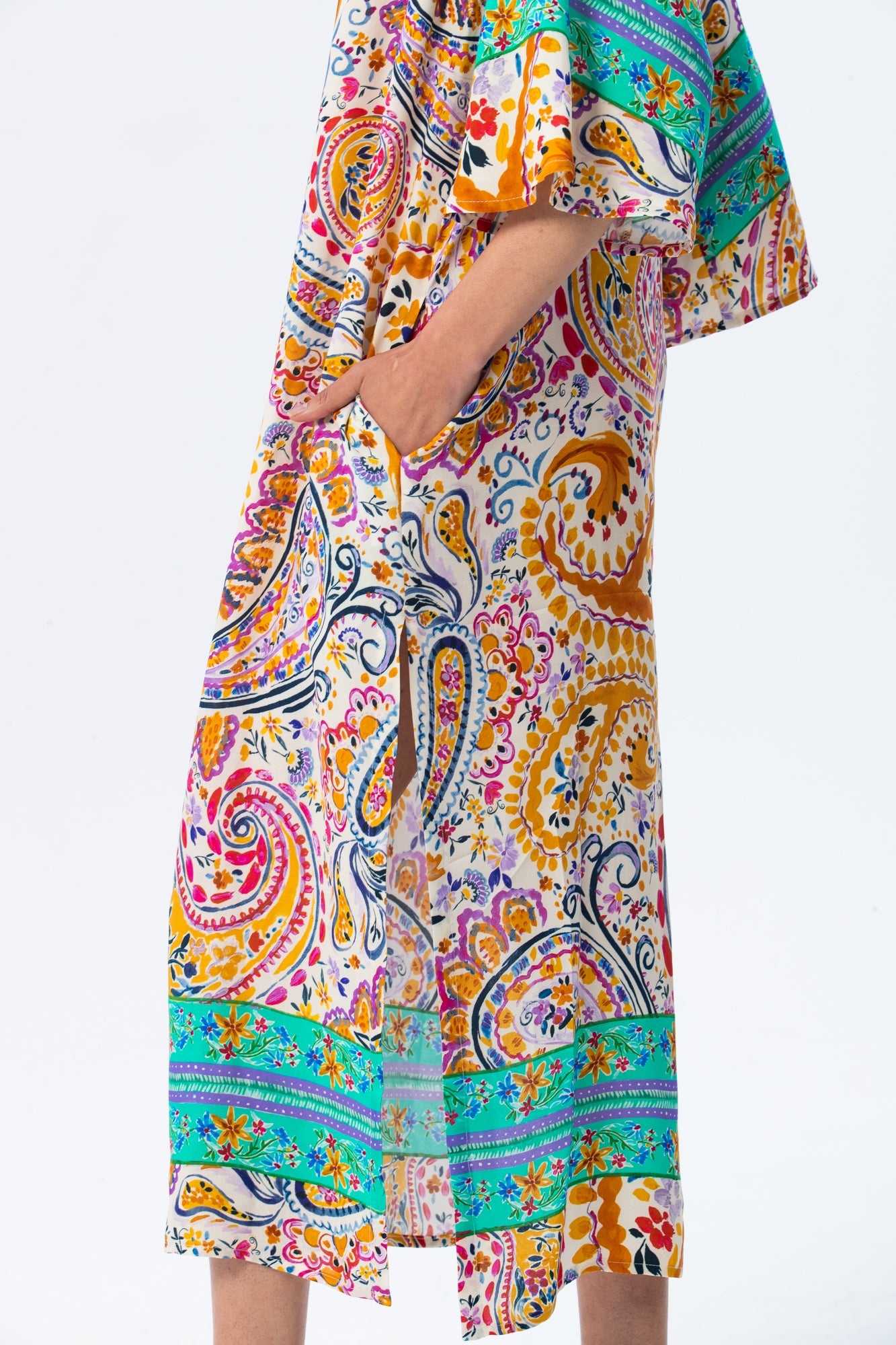 Malta Beach Kaftan - Turquoise Abstract