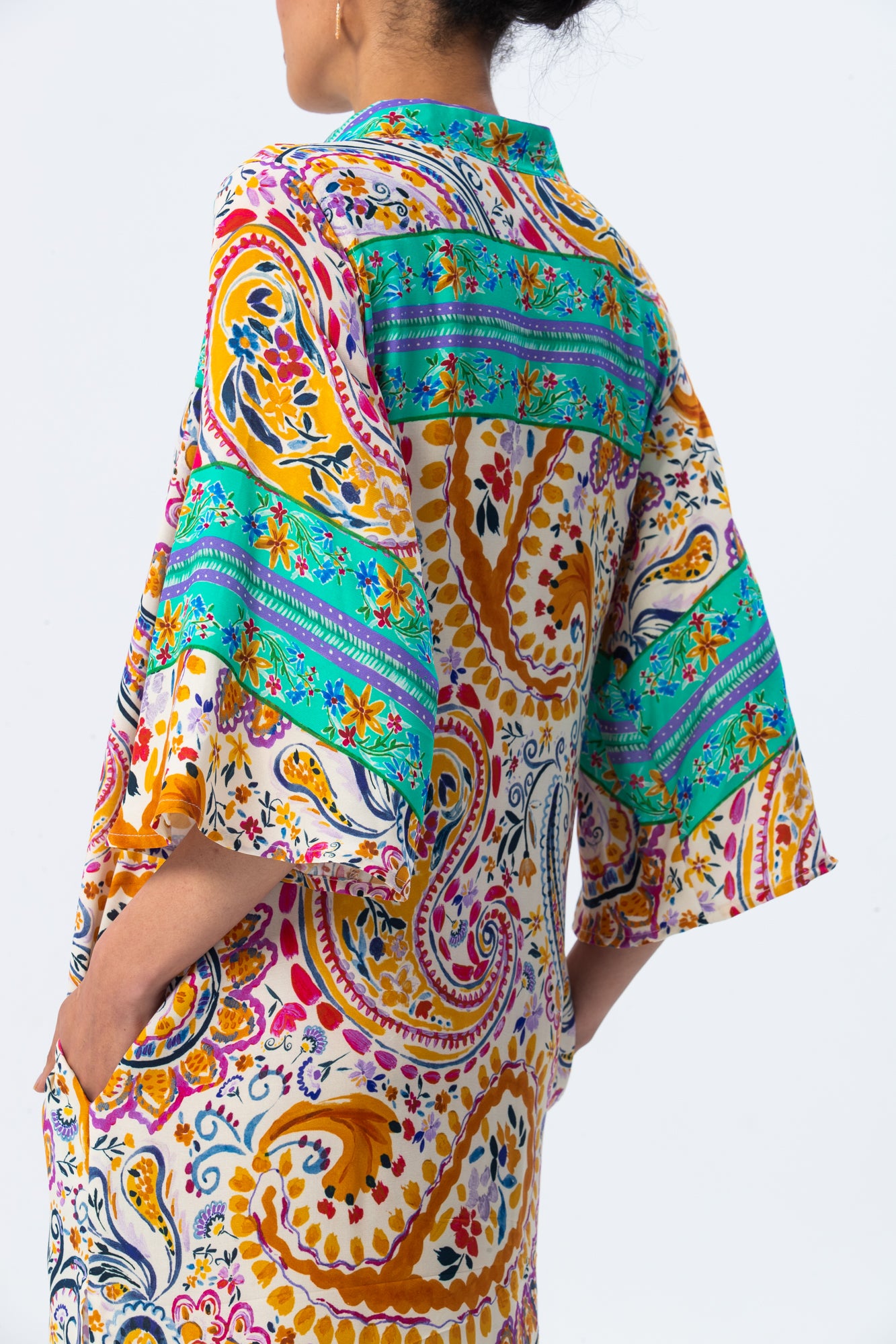 Malta Beach Kaftan - Turquoise Abstract