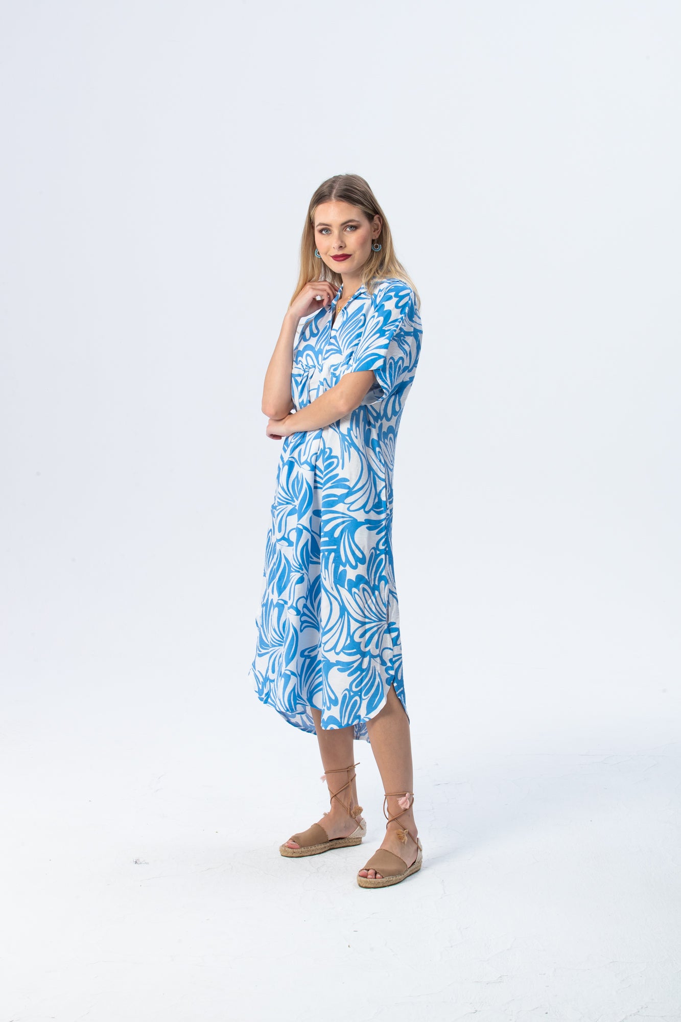 Zanzibar Dress - Chambray Blue & White