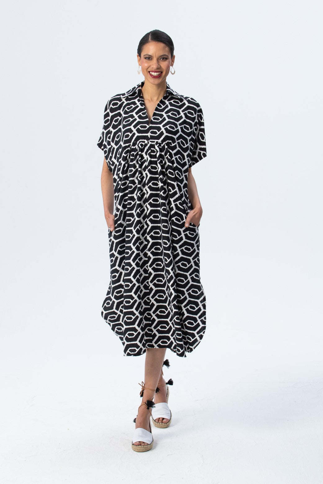 Zanzibar Dress - Black & White