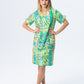 Aruba Dress - Turquoise and Green Abstract
