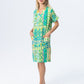 Aruba Dress - Turquoise and Green Abstract